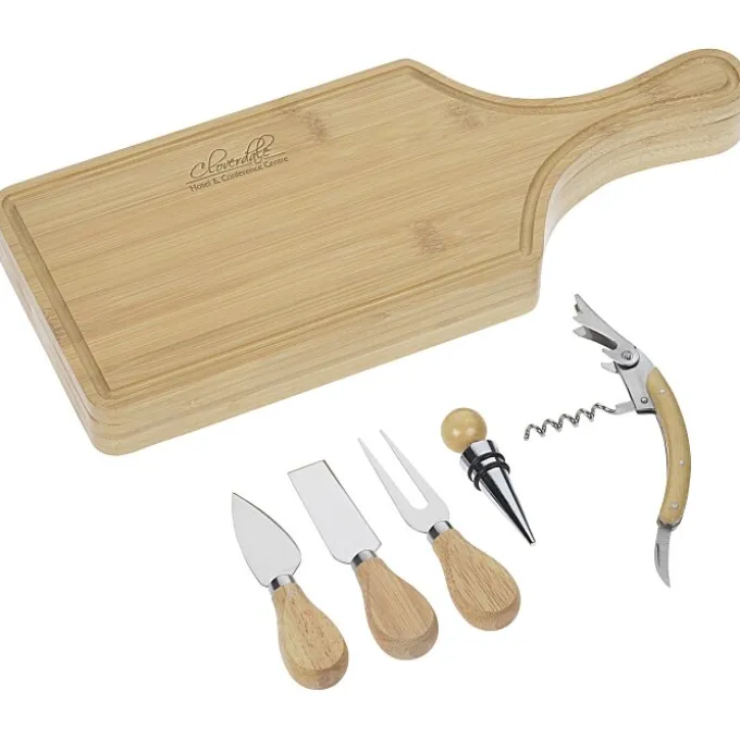 6-Piece Bamboo Wine & Cheese Board