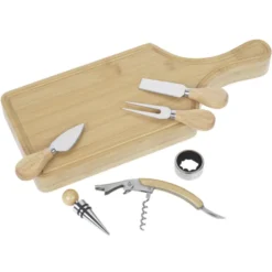 6-Piece Bamboo Wine & Cheese Board