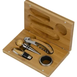 4-Piece Bamboo Wine Gift Set - 24 hr