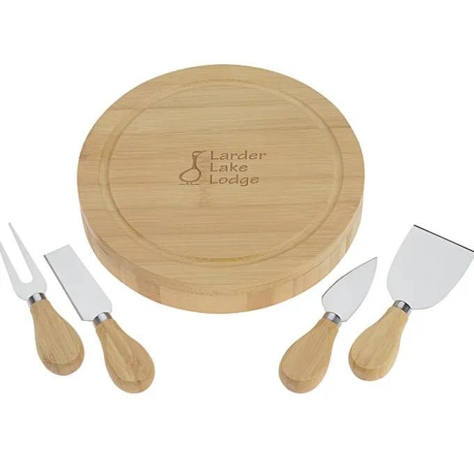 5-Piece Swivel Top Bamboo Cheese Board