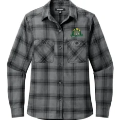 Plaid Flannel Two Pocket Shirt - Ladies'