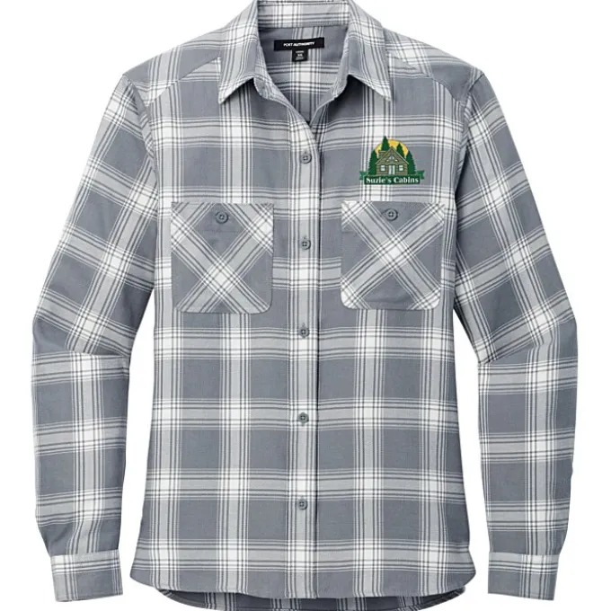 Plaid Flannel Two Pocket Shirt - Ladies'