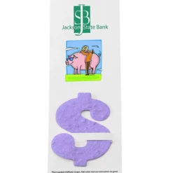 Plant-A-Shape Flower Seed Bookmark - Dollar Sign