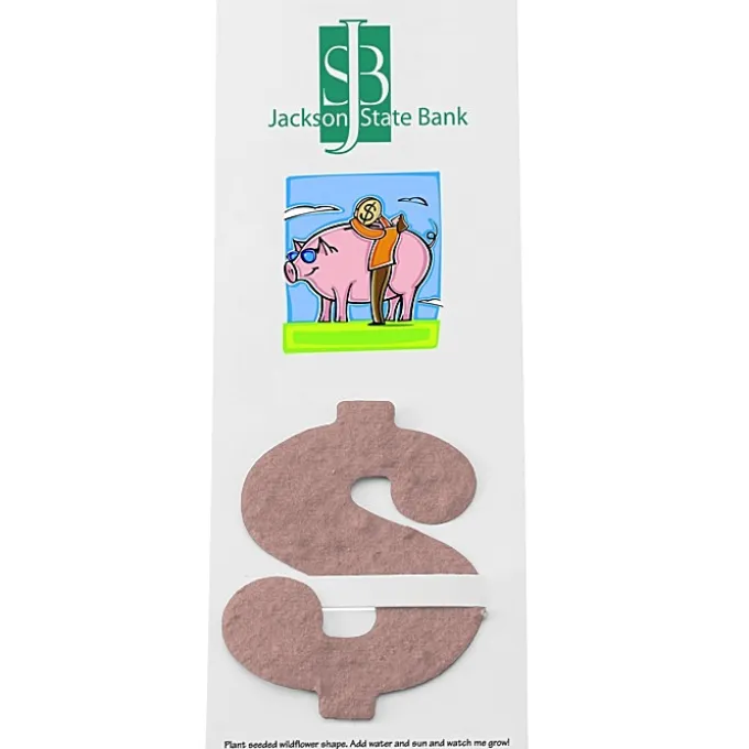 Plant-A-Shape Flower Seed Bookmark - Dollar Sign