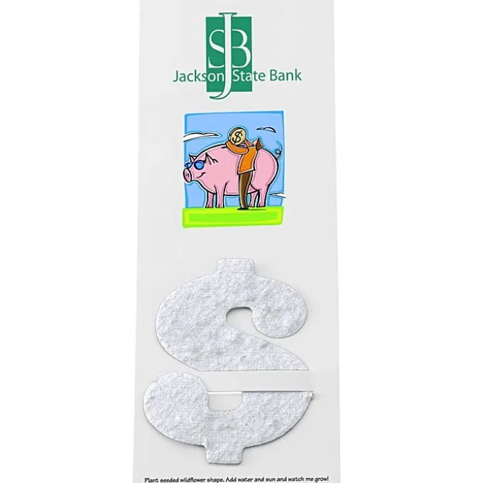 Plant-A-Shape Flower Seed Bookmark - Dollar Sign