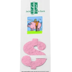 Plant-A-Shape Flower Seed Bookmark - Dollar Sign