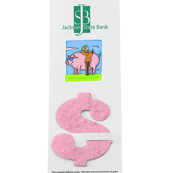 Plant-A-Shape Flower Seed Bookmark - Dollar Sign