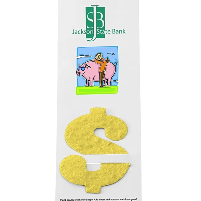 Plant-A-Shape Flower Seed Bookmark - Dollar Sign