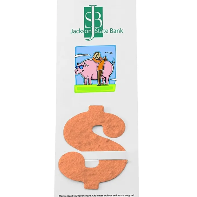 Plant-A-Shape Flower Seed Bookmark - Dollar Sign
