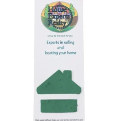 Plant-A-Shape Flower Seed Bookmark - House - 24 hr