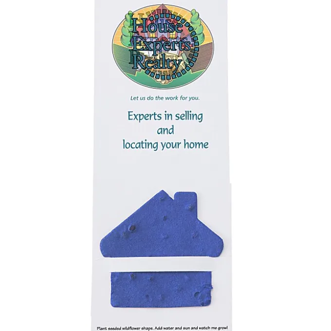 Plant-A-Shape Flower Seed Bookmark - House - 24 hr