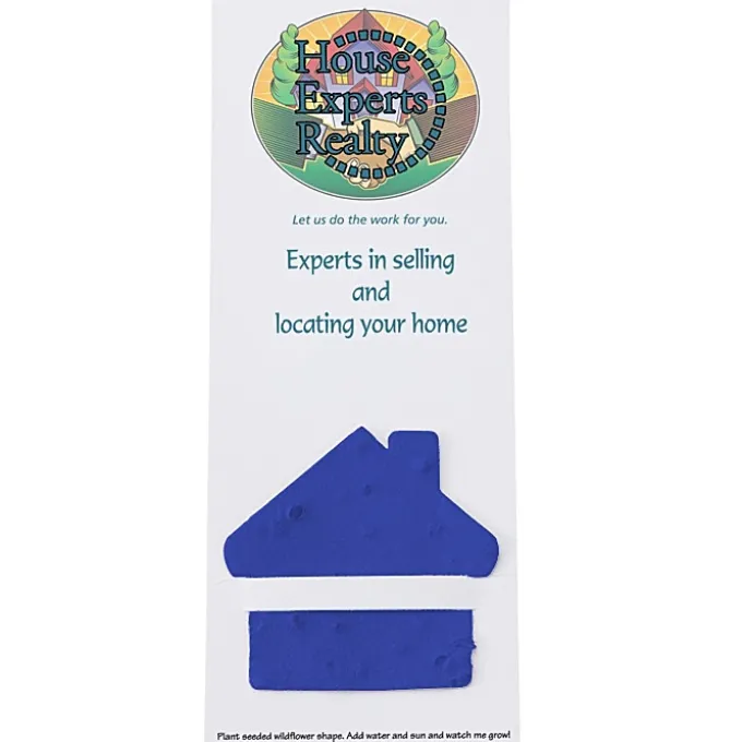 Plant-A-Shape Flower Seed Bookmark - House - 24 hr