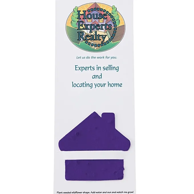 Plant-A-Shape Flower Seed Bookmark - House - 24 hr
