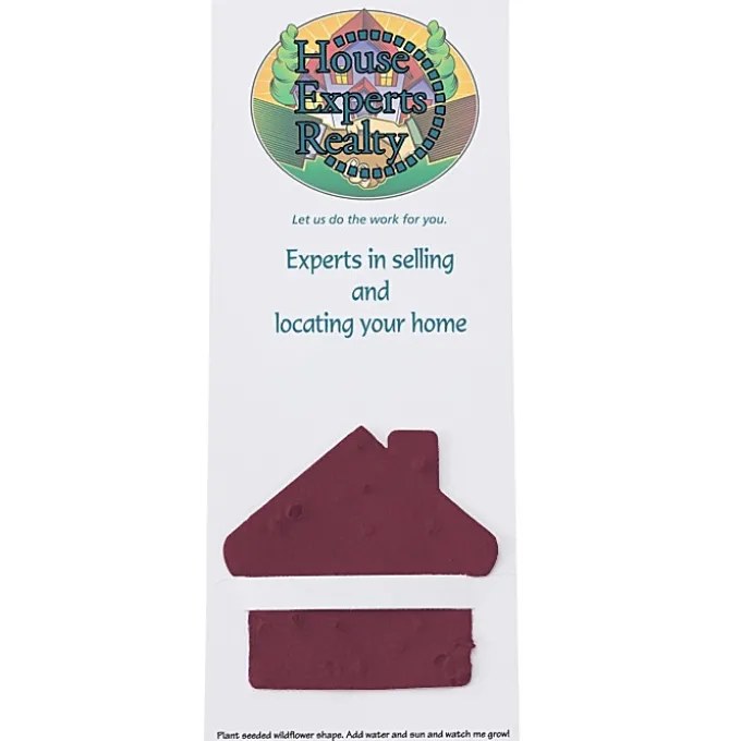 Plant-A-Shape Flower Seed Bookmark - House - 24 hr
