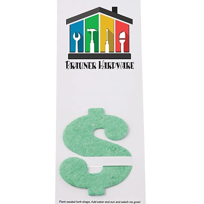 Plant-A-Shape Herb Garden Bookmark - Dollar Sign