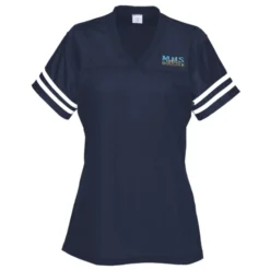 Poly Mesh Jersey V-Neck T-Shirt - Ladies' - Embroidered