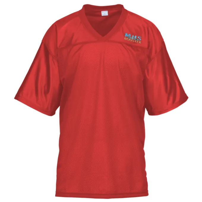 Poly Mesh Jersey V-Neck T-Shirt - Men's - Embroidered