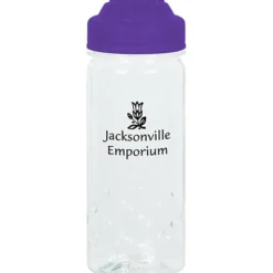 PolySure Inspire Water Bottle with Flip Lid - 16 oz - Clear