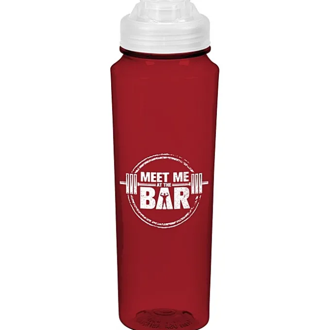 PolySure Measure Water Bottle with Flip Lid - 24 oz
