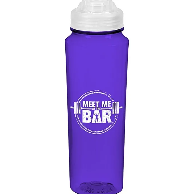 PolySure Measure Water Bottle with Flip Lid - 24 oz