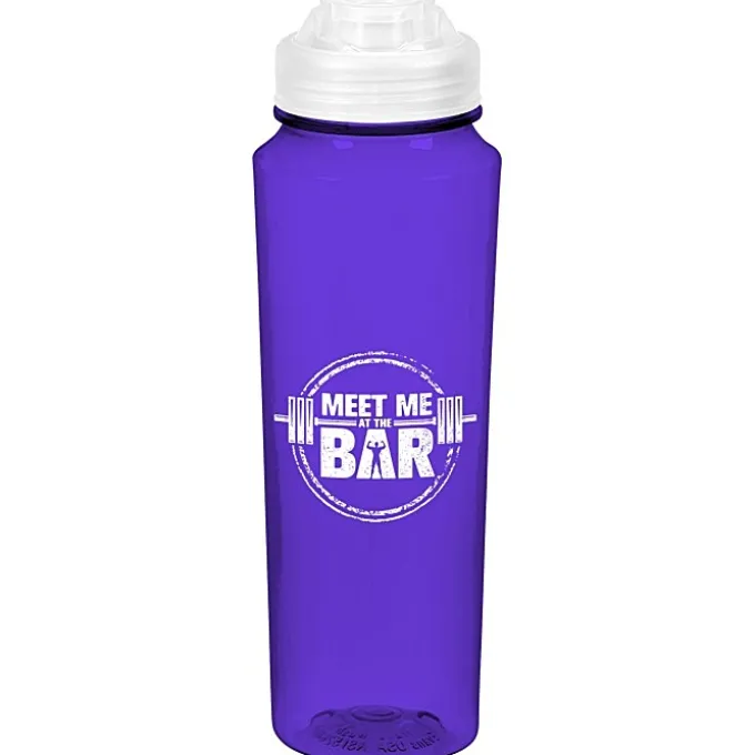 PolySure Measure Water Bottle with Flip Lid - 24 oz