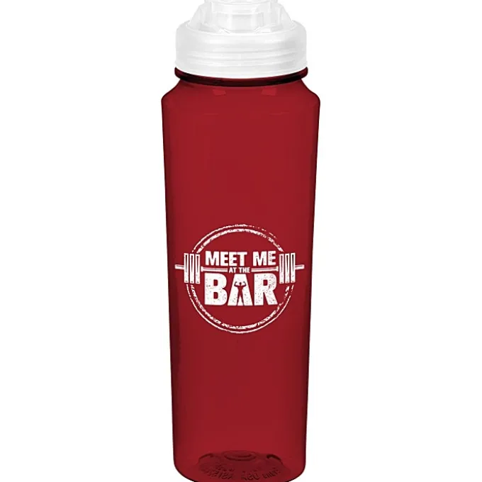 PolySure Measure Water Bottle with Flip Lid - 24 oz