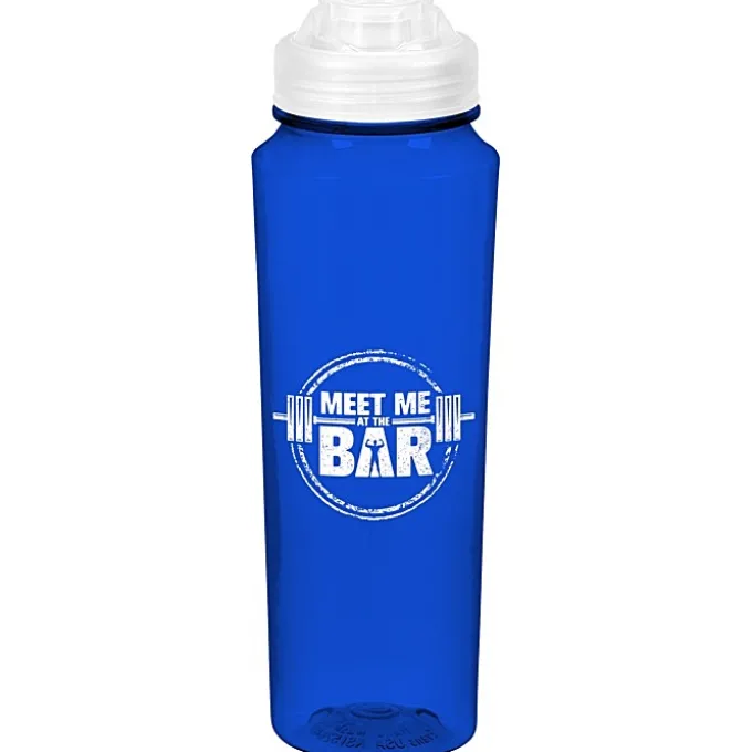PolySure Measure Water Bottle with Flip Lid - 24 oz