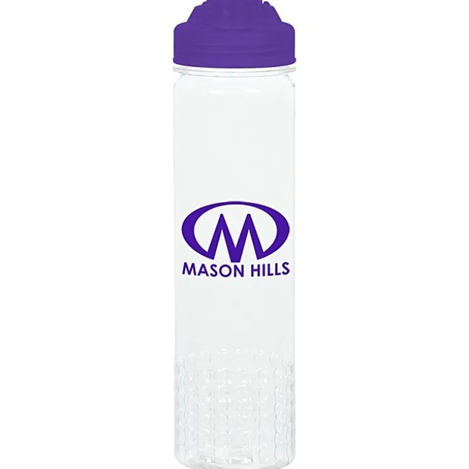 PolySure Out of the Block Water Bottle with Flip Lid - 24 oz - Clear