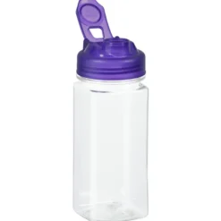 PolySure Squared-Up Water Bottle with Flip Lid - 16 oz - Clear