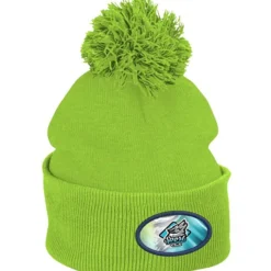 Pom Pom Knit Hat - Full Color Patch