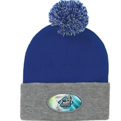 Pom Pom Knit Hat - Full Color Patch