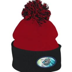 Pom Pom Knit Hat - Full Color Patch