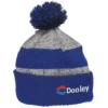 Pom Pom Melange Beanie with Ribbed Cuff - 24 hr