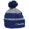 Pom Pom Melange Beanie with Ribbed Cuff