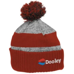 Pom Pom Melange Beanie with Ribbed Cuff