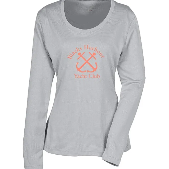Popcorn Knit Performance Long Sleeve Tee - Ladies' - Screen