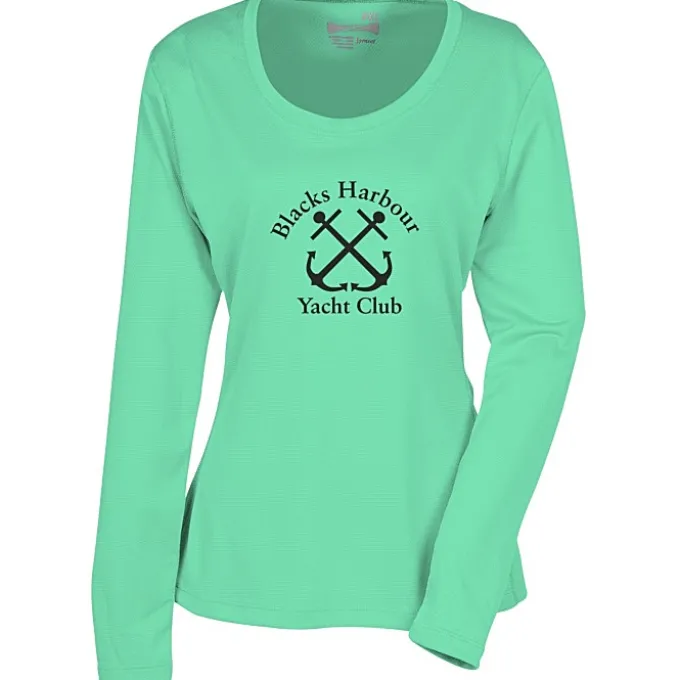 Popcorn Knit Performance Long Sleeve Tee - Ladies' - Screen