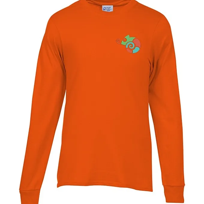 Port 50/50 Blend Long Sleeve T-Shirt - Embroidered