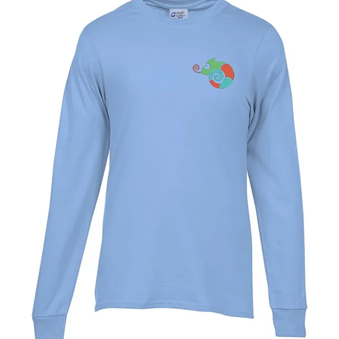 Port 50/50 Blend Long Sleeve T-Shirt - Embroidered