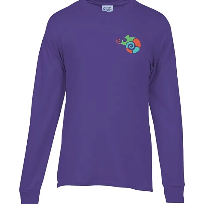 Port 50/50 Blend Long Sleeve T-Shirt - Embroidered