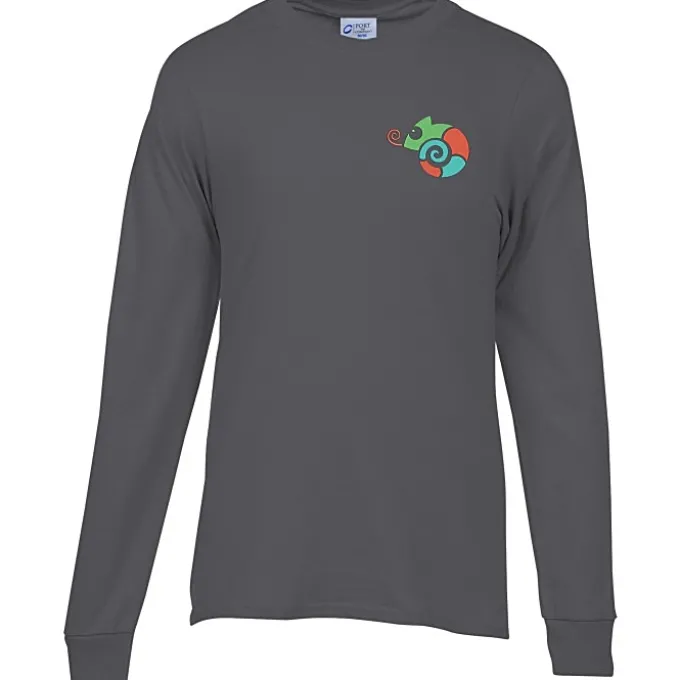 Port 50/50 Blend Long Sleeve T-Shirt - Embroidered