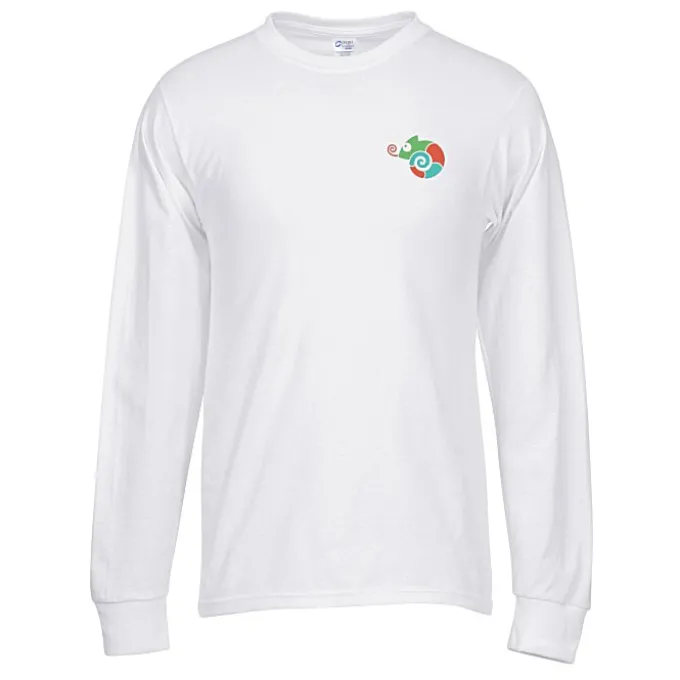 Port 50/50 Blend Long Sleeve T-Shirt - Embroidered