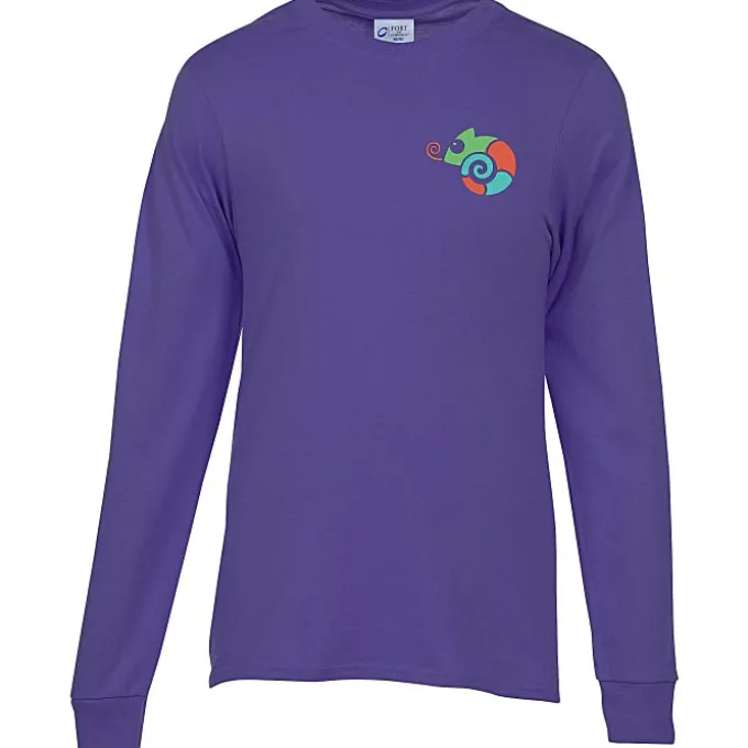 Port 50/50 Blend Long Sleeve T-Shirt - Embroidered