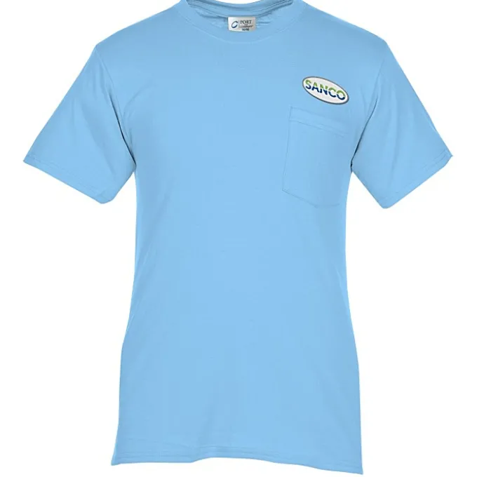 Port 50/50 Blend Pocket T-Shirt - Embroidered