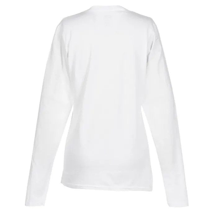 Port Classic 5.4-oz Long Sleeve T-Shirt - Ladies' - White - Embroidered