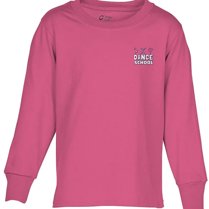 Port Classic 5.4-oz Long Sleeve T-Shirt - Youth - Embroidered