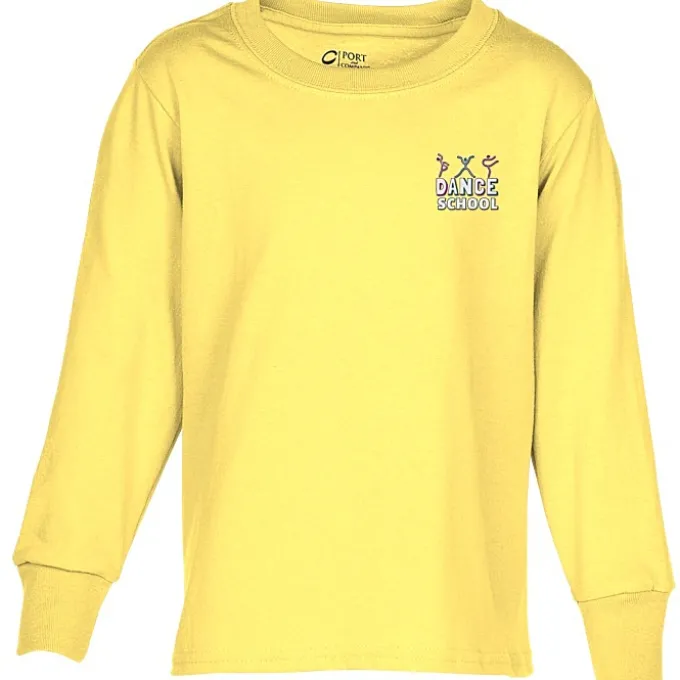 Port Classic 5.4-oz Long Sleeve T-Shirt - Youth - Embroidered