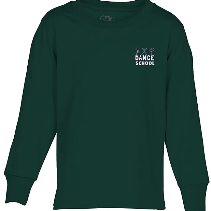 Port Classic 5.4-oz Long Sleeve T-Shirt - Youth - Embroidered