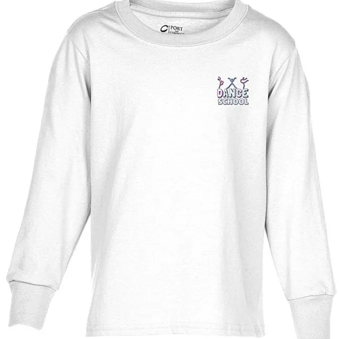 Port Classic 5.4-oz Long Sleeve T-Shirt - Youth - Embroidered