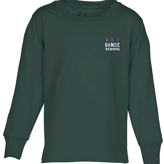Port Classic 5.4-oz Long Sleeve T-Shirt - Youth - Embroidered